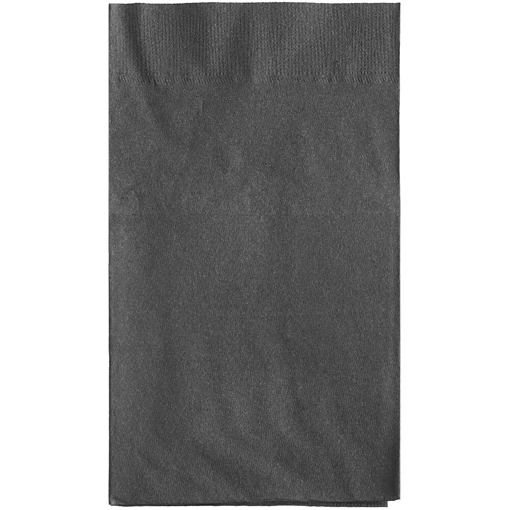 Choice 15" x 17" ReadyNap Black Pocket Fold Dinner Napkin - 50/Pack