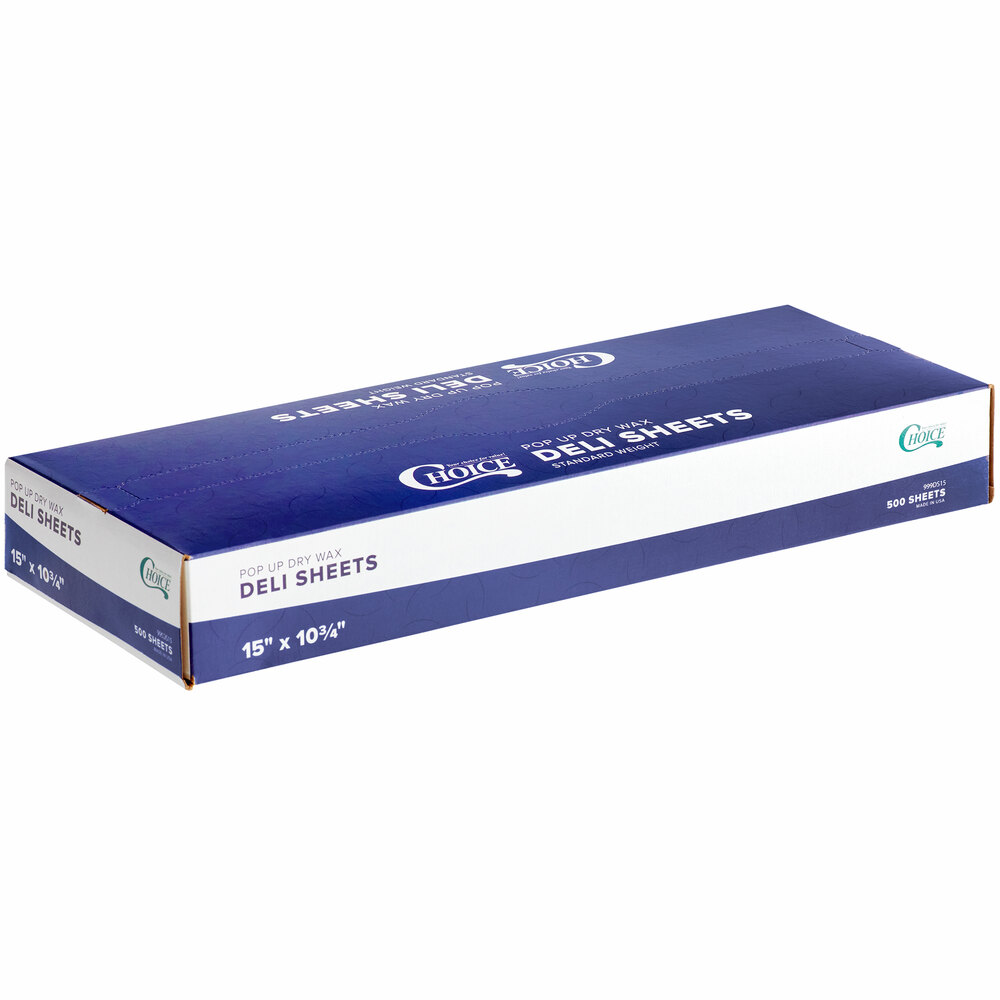 Choice 15" x 10 3/4" Customizable Interfolded Deli Wrap Wax Paper - 6,000/Case