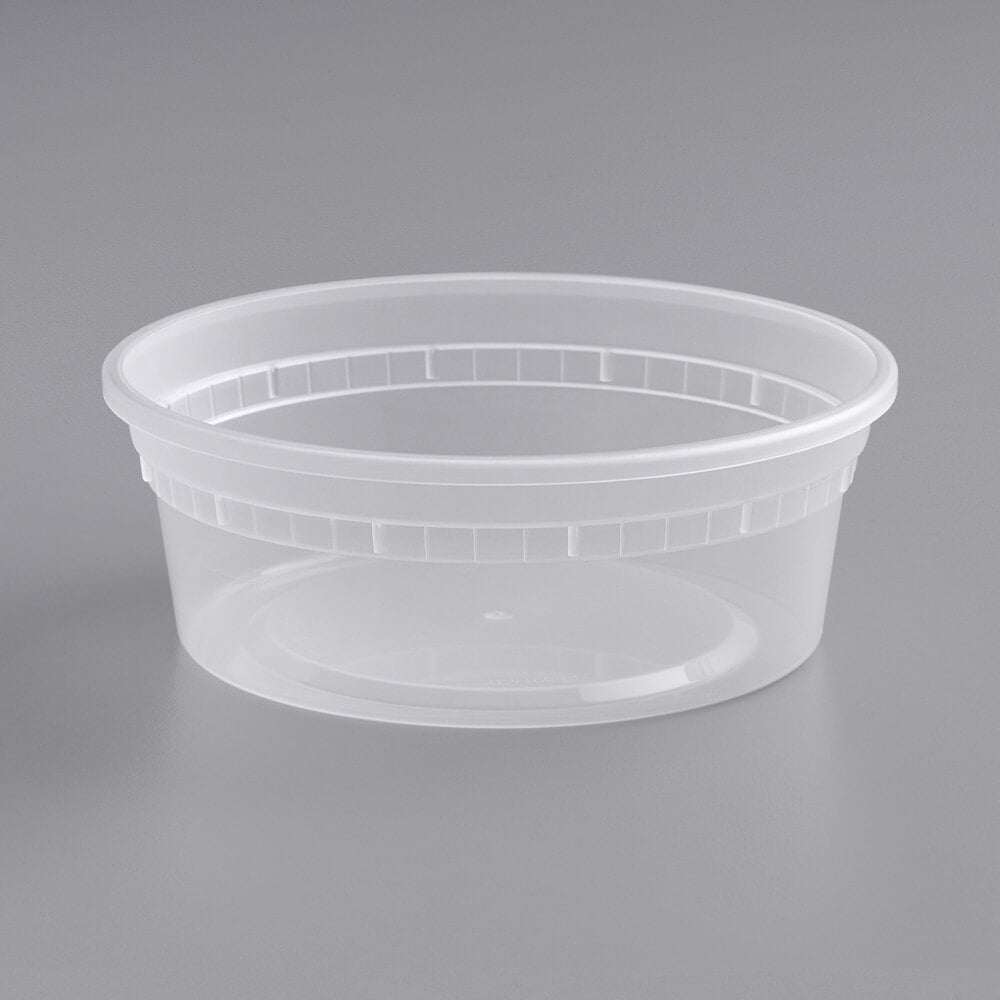 Choice Heavy Duty 8 oz. Microwavable Translucent Plastic Deli Container - 480/Case