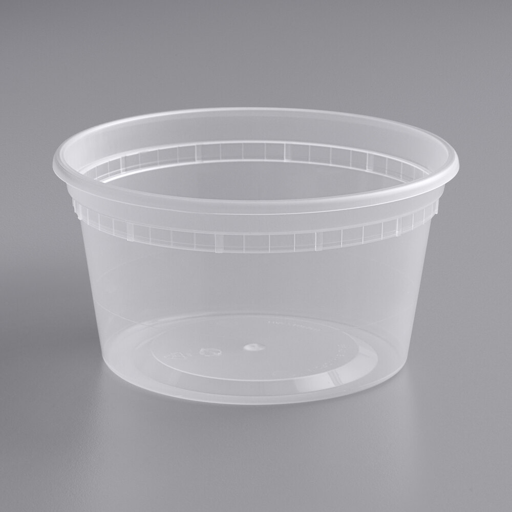 Choice Heavy Duty 12 oz. Microwavable Translucent Plastic Deli Container - 480/Case