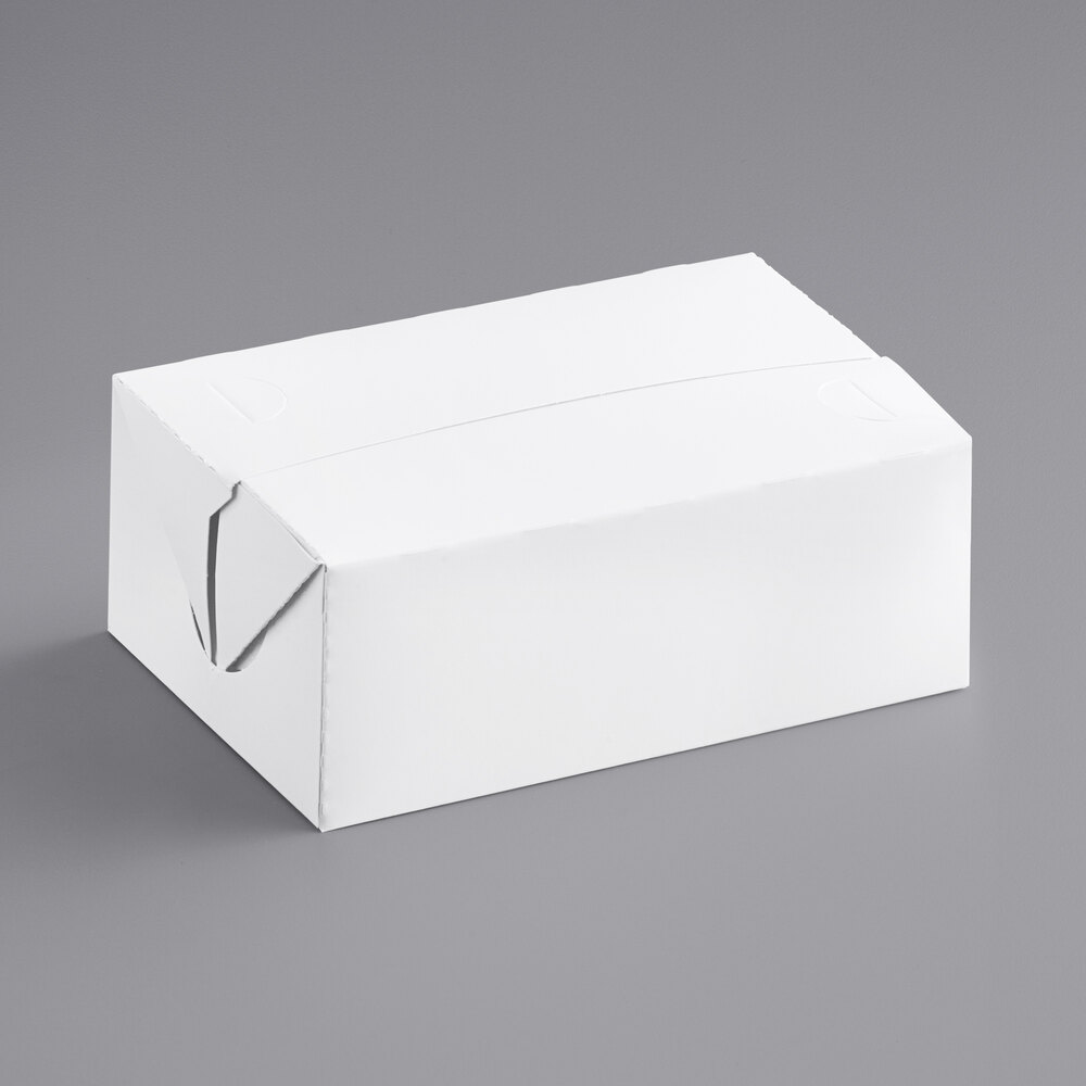 Choice 7" x 4 1/2" x 2 3/4" White Customizable Take Out Lunch / Snack / Chicken Box with Fast Top - 500/Case
