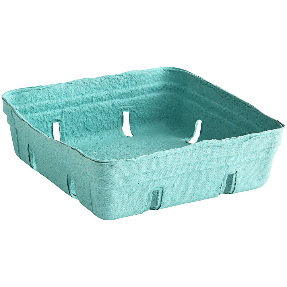 2 Qt. Green Molded Pulp Berry / Produce Basket - 200/Case