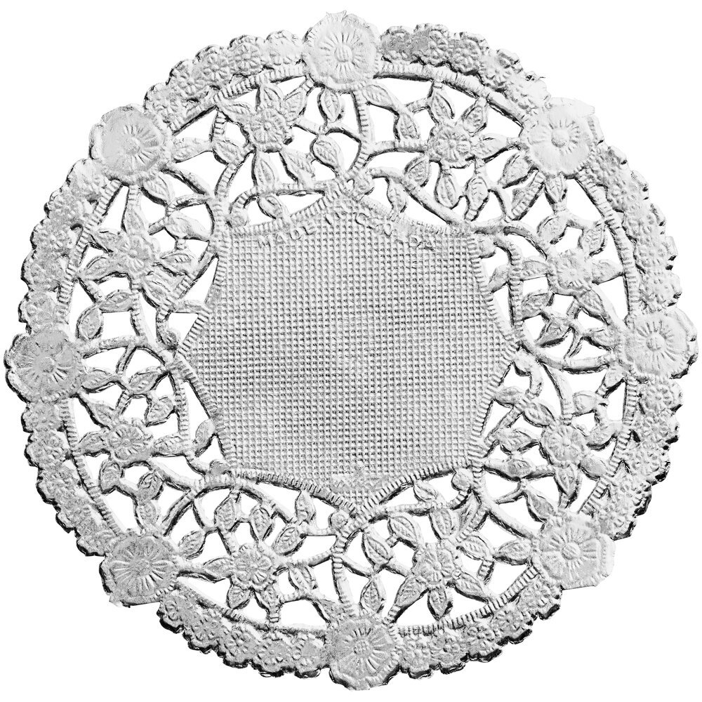 4" Silver Foil Lace Doily - 1,000/Case