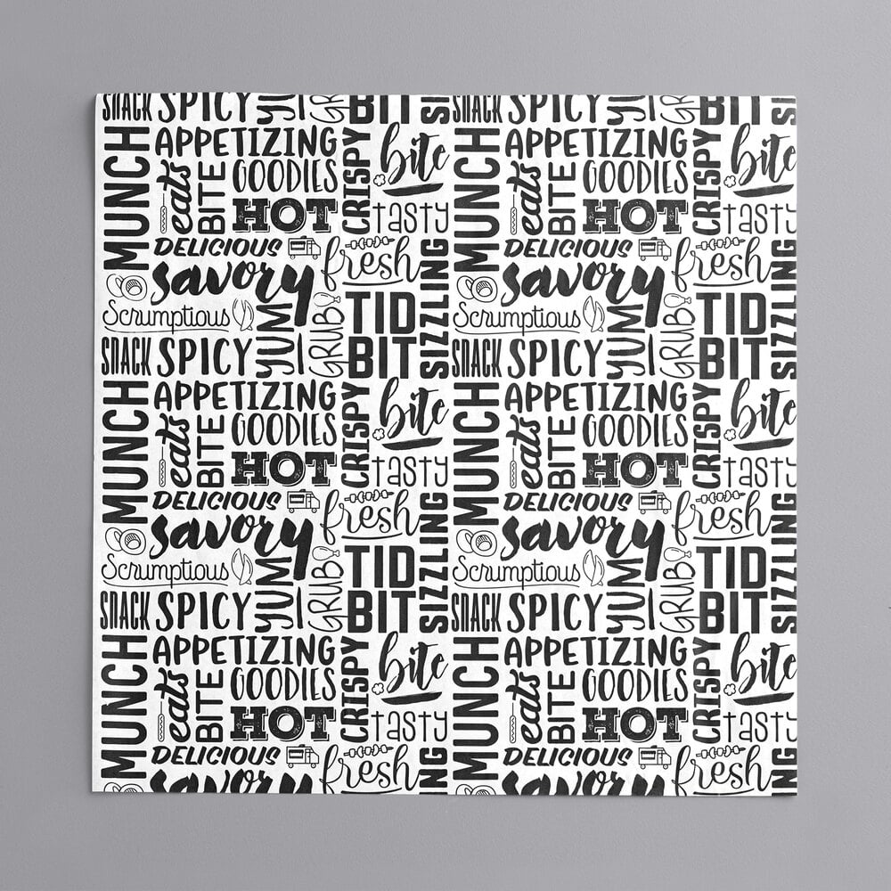 Choice 12" x 12" Hot / Savory Print Deli Sandwich Wrap Paper - 5,000/Case