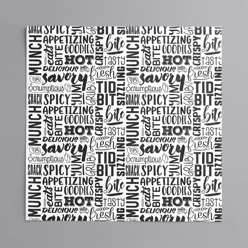 Choice 12" x 12" Hot / Savory Print Deli Sandwich Wrap Paper - 1,000/Pack