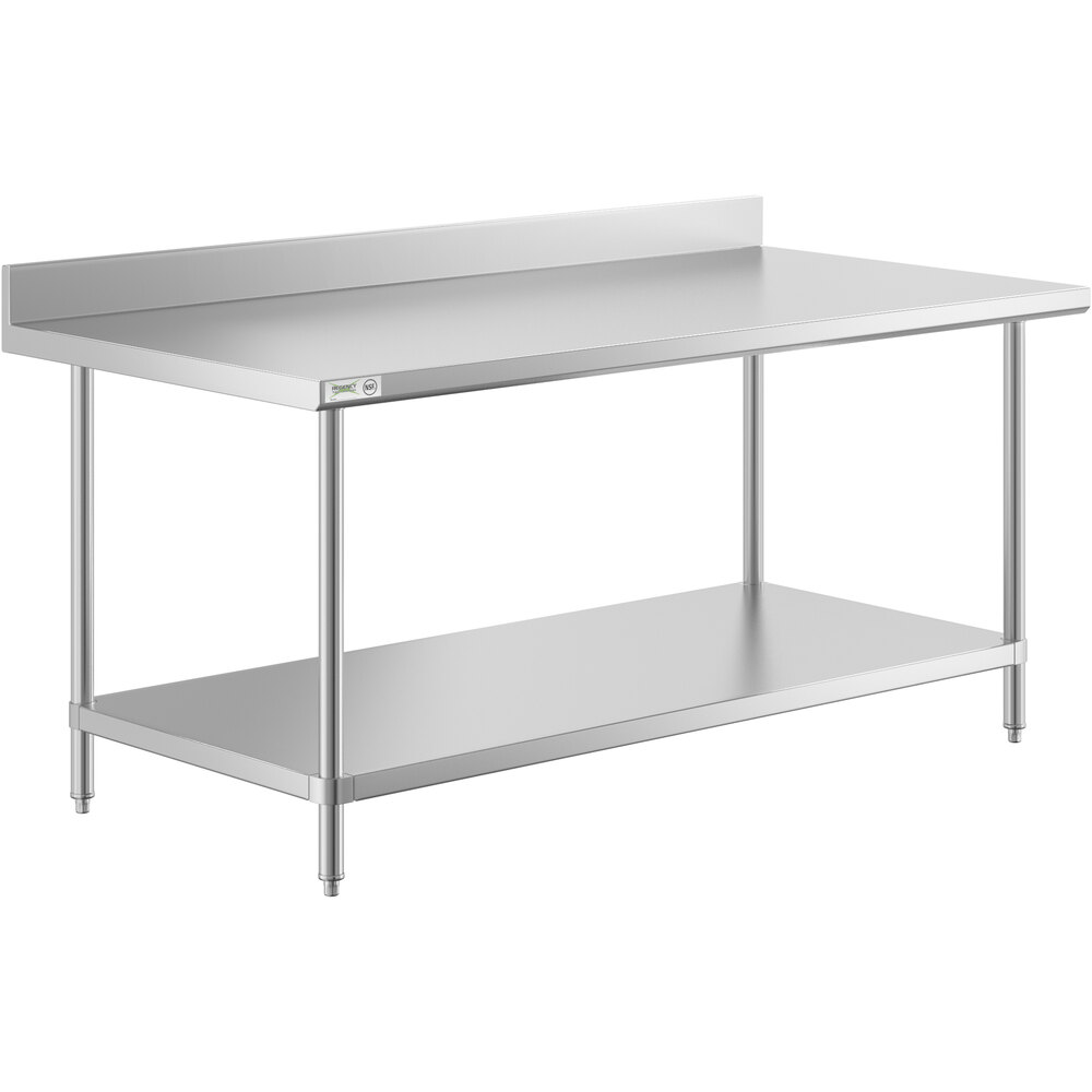 Regency 36" x 72" 16 Gauge Stainless Steel Commercial Work Table with 4" Backsplash and Undershelf
