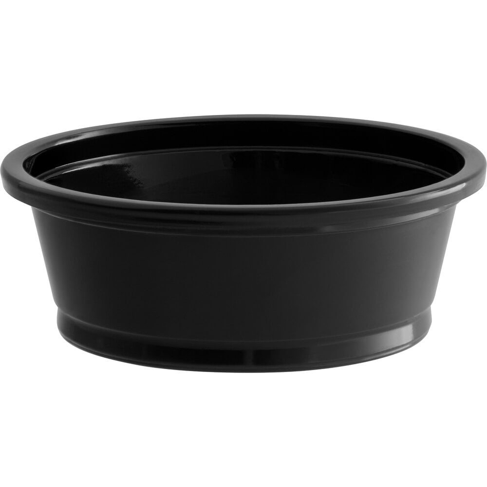 Choice 1.5 oz. Black Plastic Souffle Cup / Portion Cup - 2,500/Case