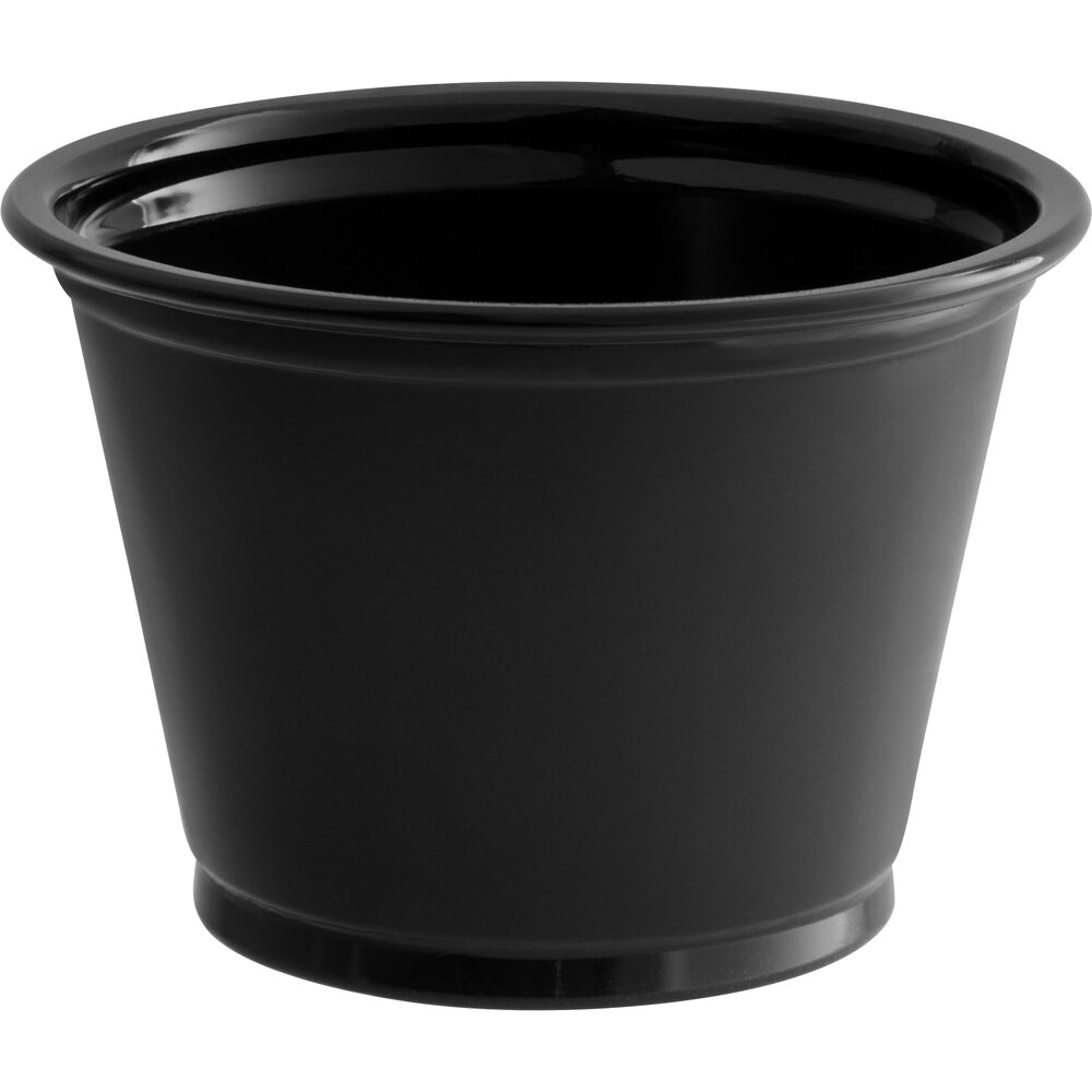 Choice 2.5 oz. Black Plastic Souffle Cup / Portion Cup - 2,500/Case