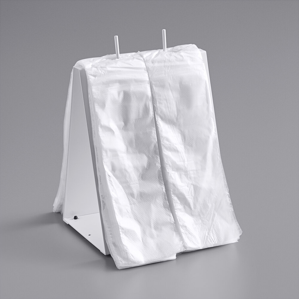 Choice Deli Saddle Bag Stand with Plain 3 1/2" x 10" Deli Bags - Flip Top