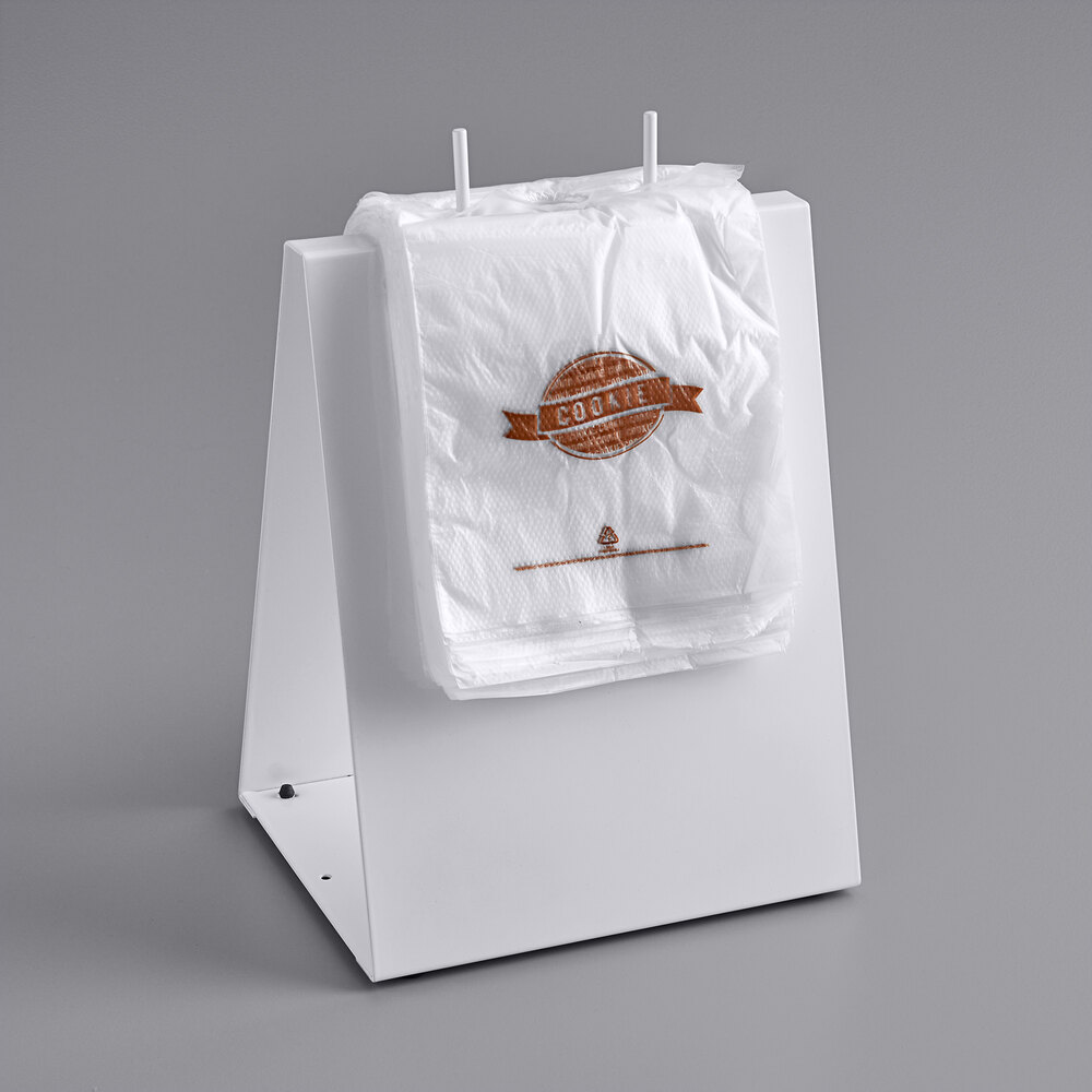 Choice Deli Saddle Bag Stand with 5 1/2" x 5 1/2" Cookie Bags - Flip Top