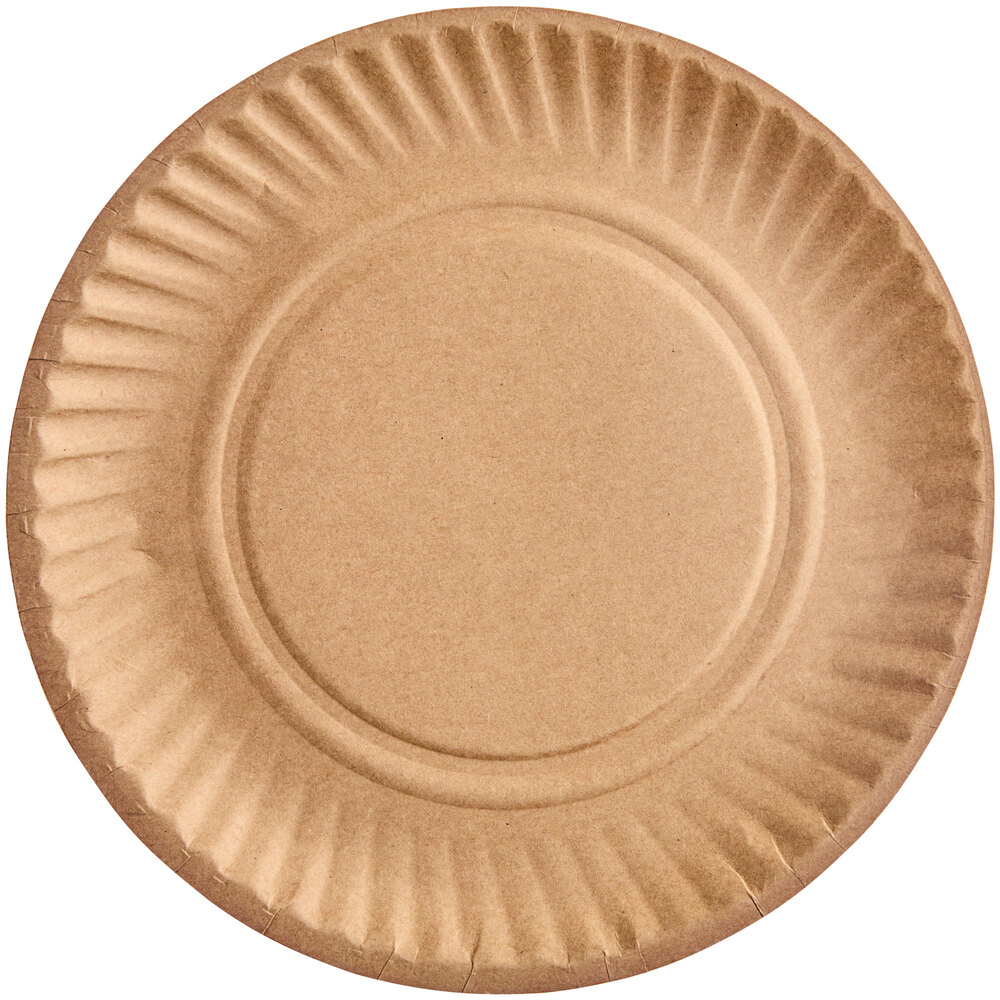Choice 9" Kraft Uncoated Paper Plate - 1,000/Case