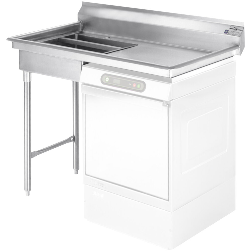 Eagle Group UDT-4R-14/3 48" Spec-Master 14 Gauge Stainless Steel Right Side Undercounter Dishtable