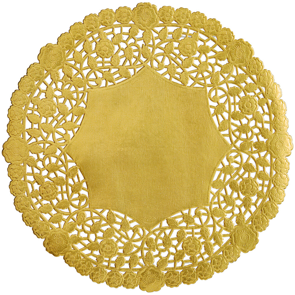 10" Gold Foil Lace Doily - 500/Case
