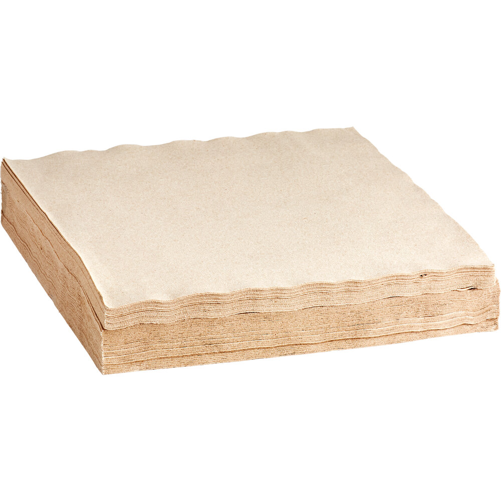 Choice Beige Linen-Feel Flat-Packed Dinner Napkin 16" x 16" - 500/Case