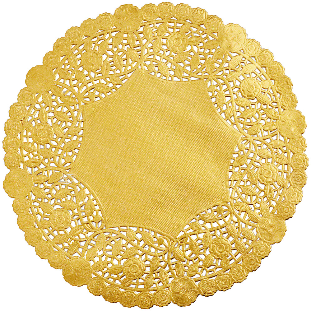 12" Gold Foil Lace Doilies - 500/Case