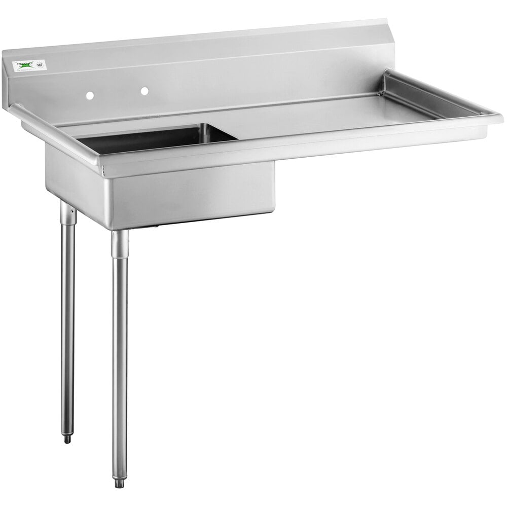 Regency 50" 16-Gauge Stainless Steel Soiled / Dirty Undercounter Dishtable - Sink on Left
