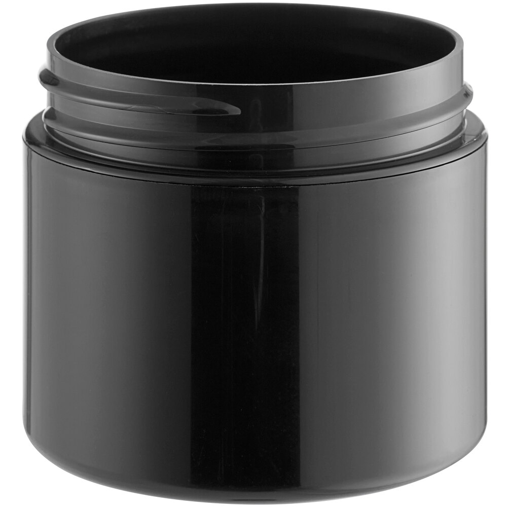 2 oz. Black Double Wall Straight Base Polypropylene Jar - 660/Case