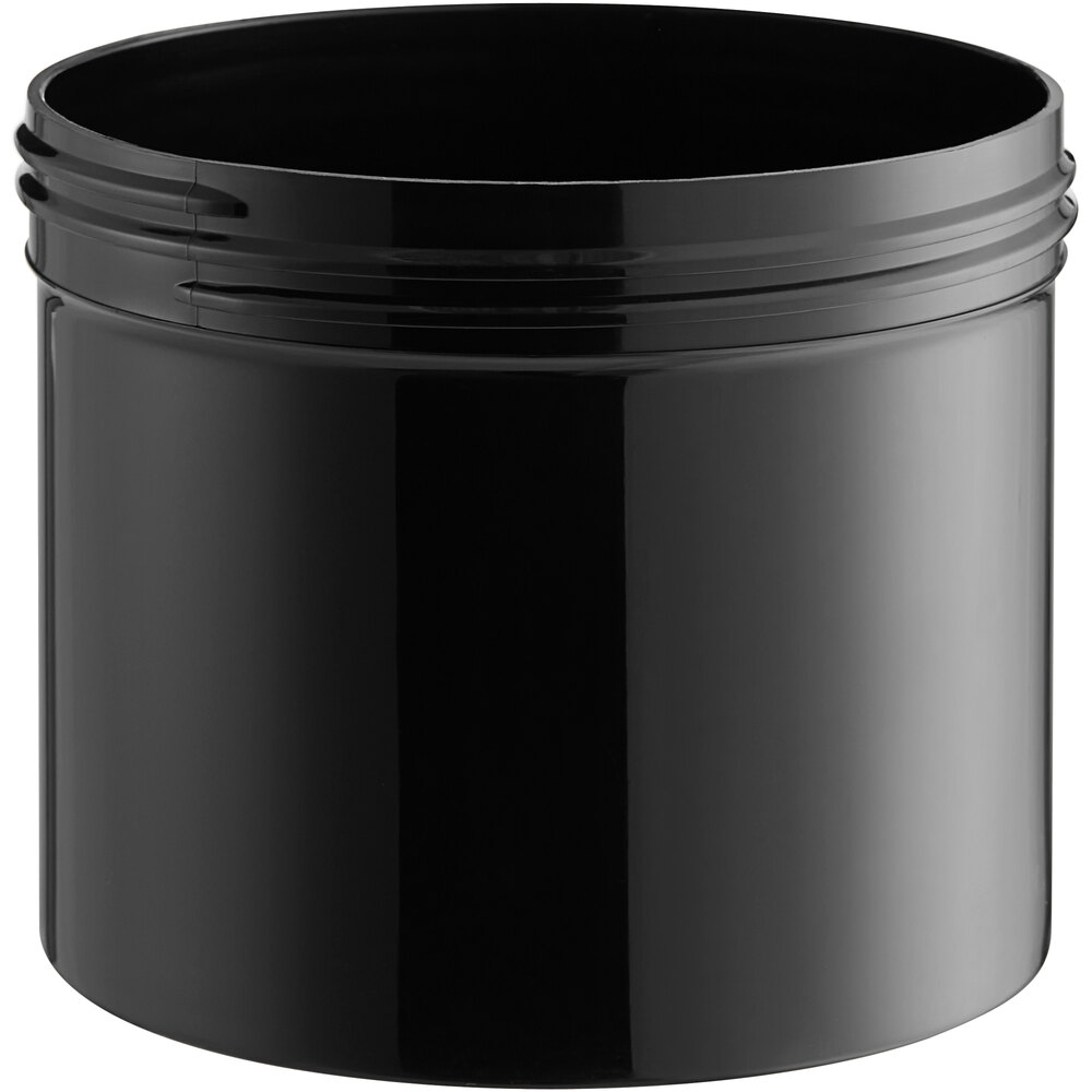 32 oz. Black Regular Wall Polypropylene Jar - 115/Case