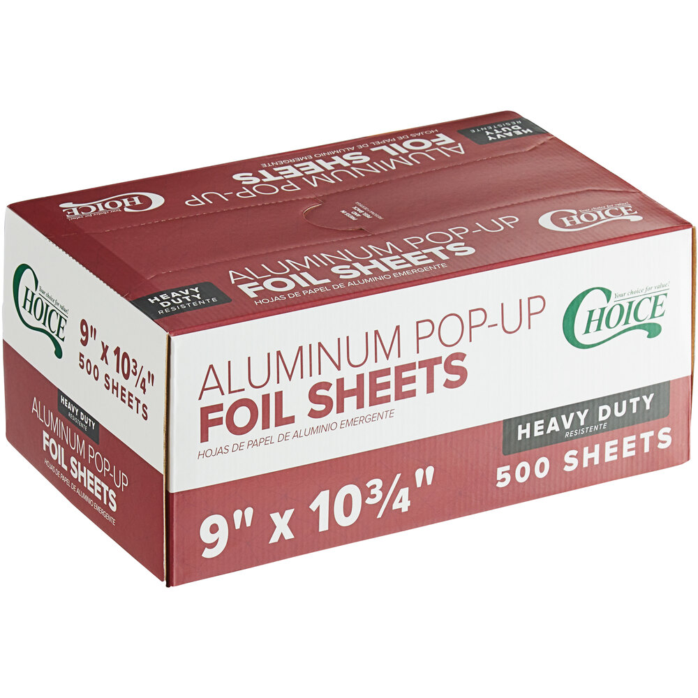 Choice 9" x 10 3/4" Food Service Heavy-Duty Interfolded Pop-Up Foil Sheets - 3,000/Case