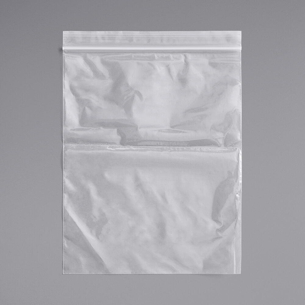 Choice 10" x 12" 2 Mil Clear LDPE Zip Top Bag - 1,000/Case