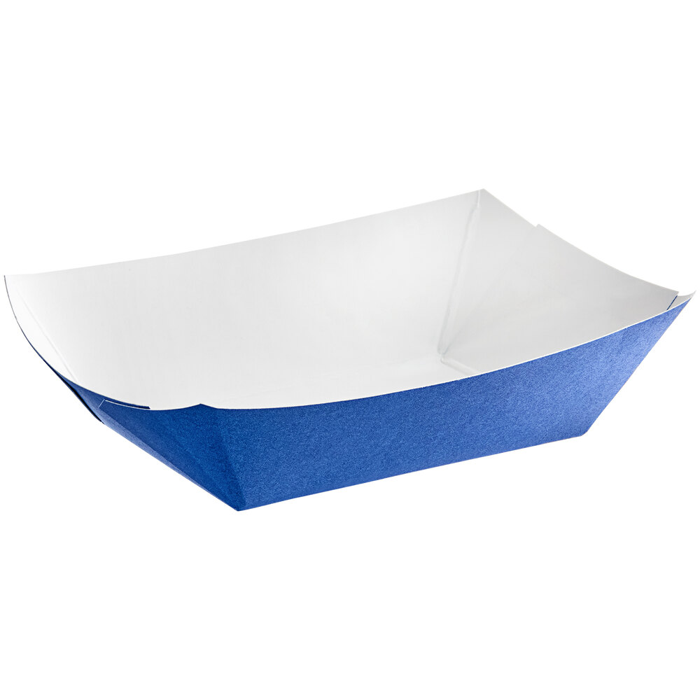 #200 2 lb. Solid Blue Paper Food Tray - 1,000/Case