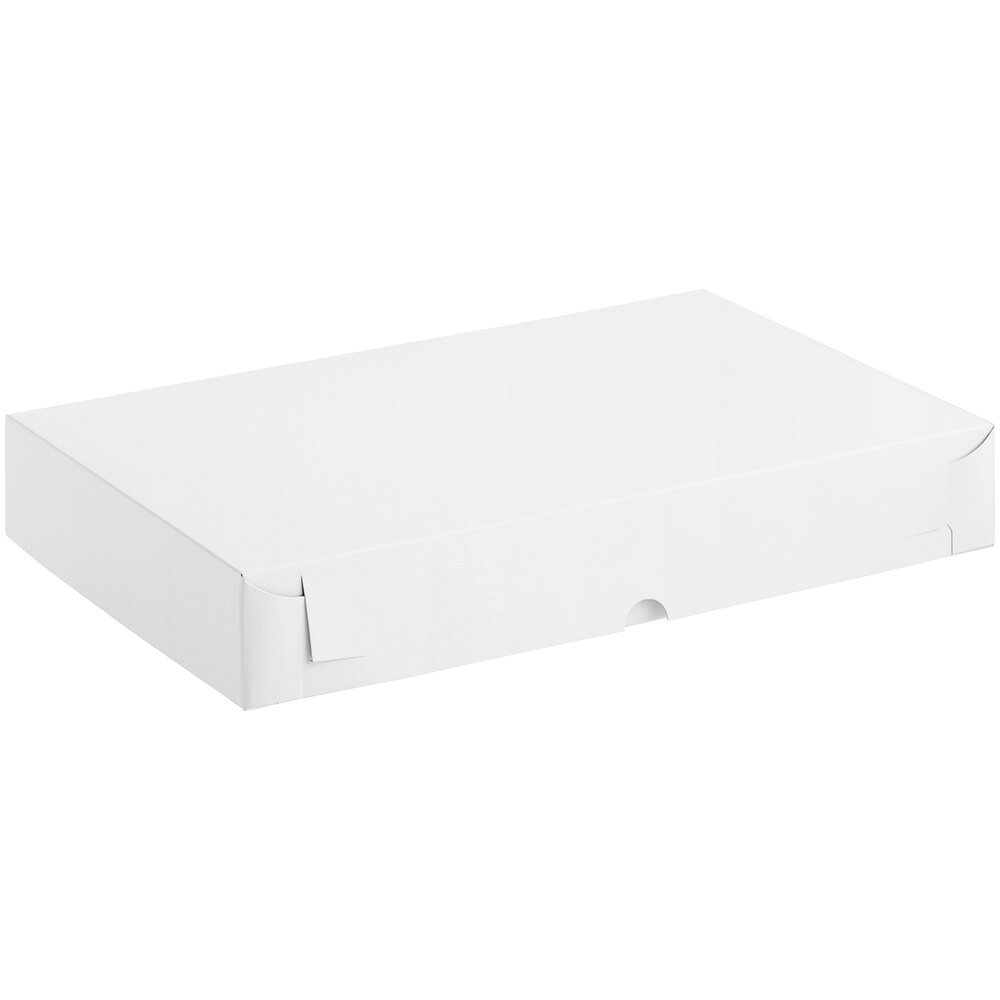 17" x 11" x 2 1/2" White 2-Piece Bakery / Apparel Box - 100/Case