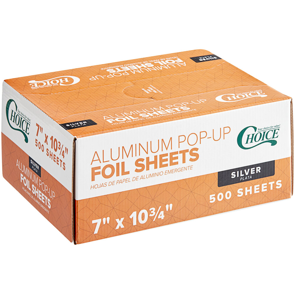 Choice 7" x 10 3/4" Food Service Interfolded Pop-Up Foil Sheets - 3,000/Case