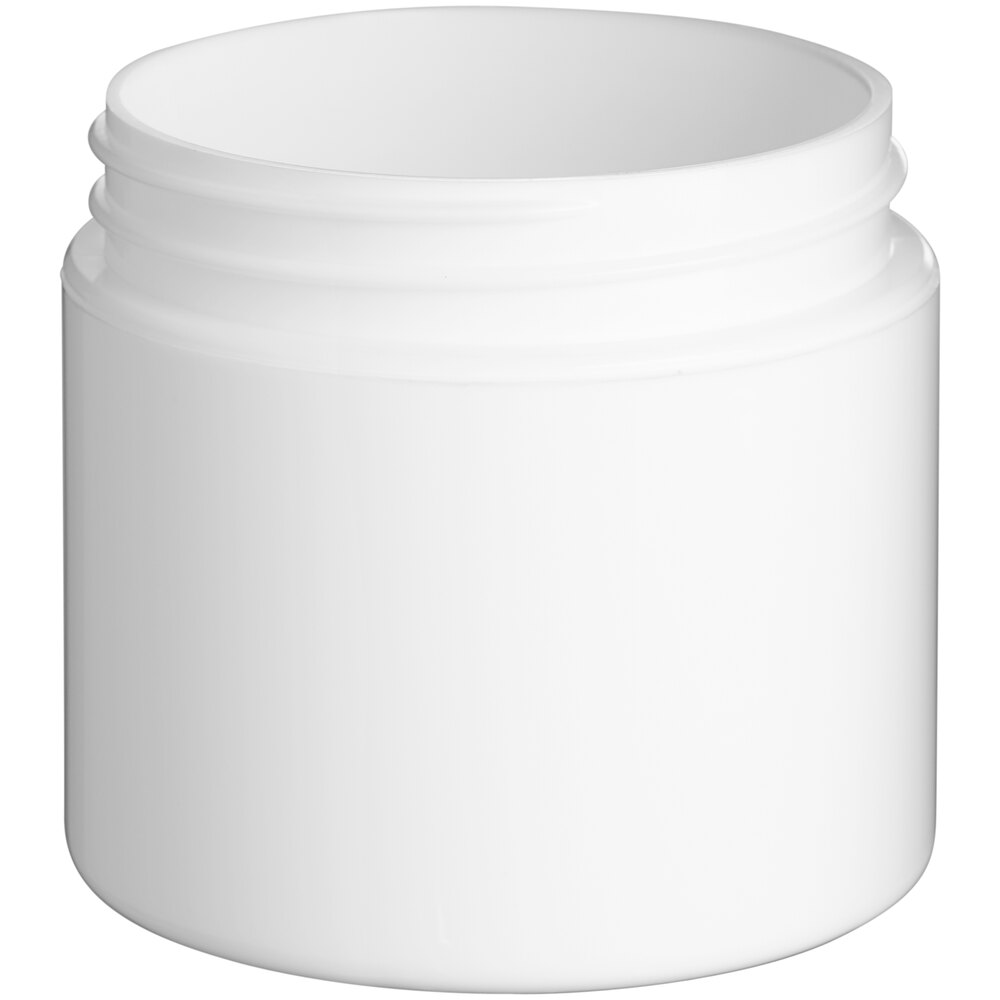 2 oz. White Double Wall Straight Base Polypropylene Jar - 384/Case