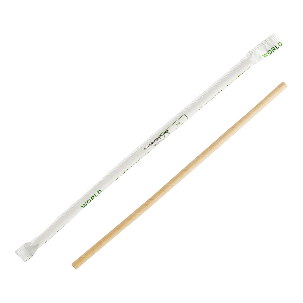 World Centric 10" Kraft Giant Wrapped Paper Straw - 4,000/Case