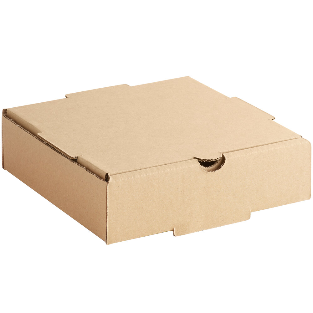 Choice 7" x 7" x 2" Kraft Corrugated Plain Pizza Box Bulk Pack - 50/Bundle