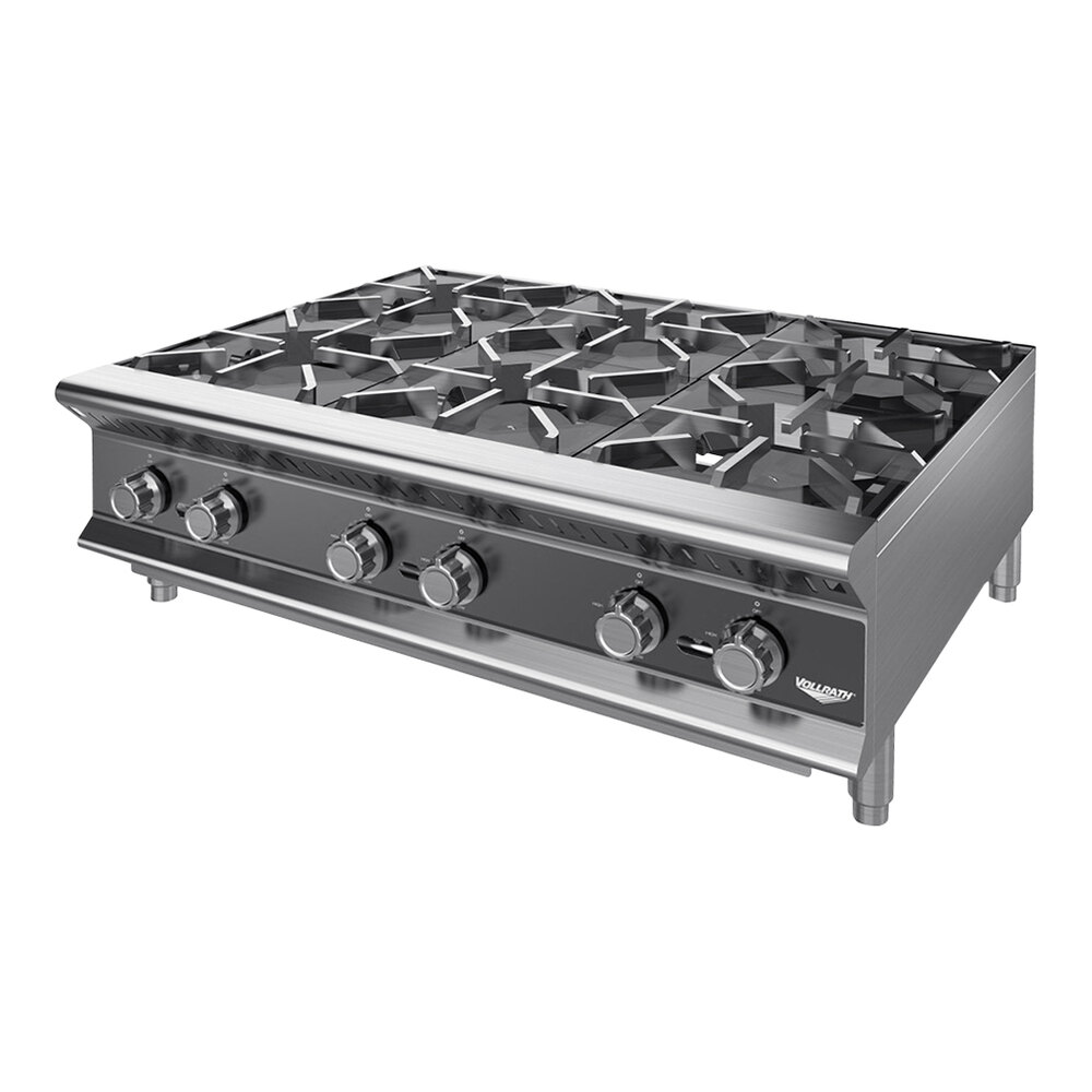 Vollrath HPG6-36 Cayenne 6 Burner Counter Top Hot Plate / Range Natural / LP Gas