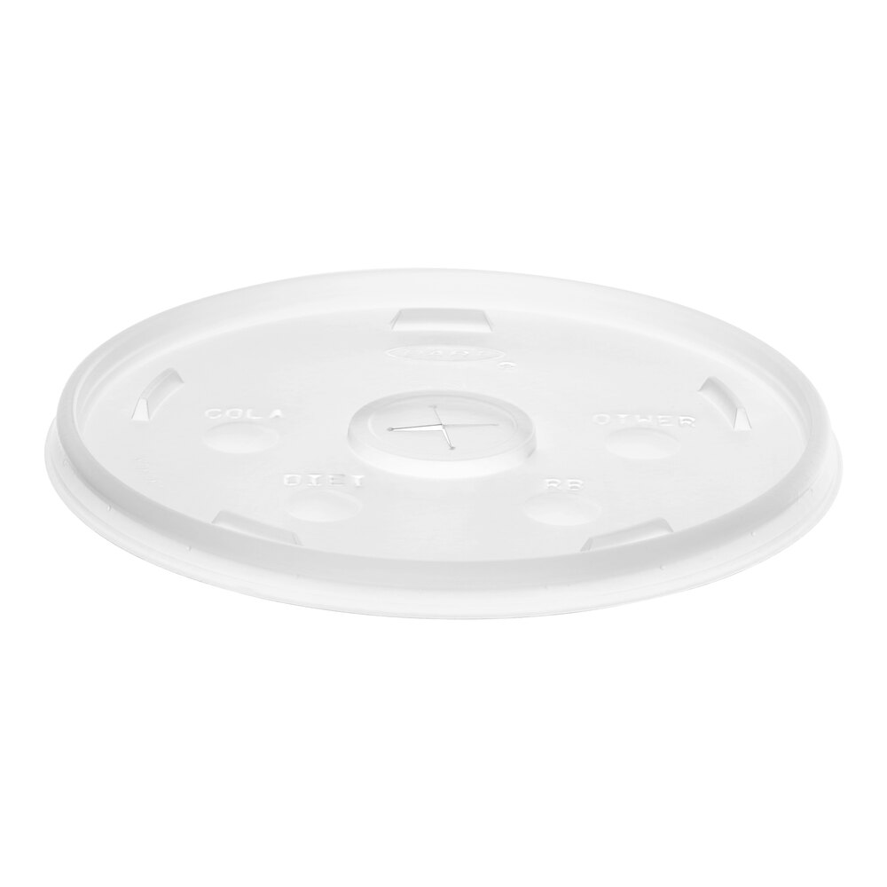 Dart 32SL1 32 oz. Translucent Flat Lid with Straw Slot - 1,000/Case