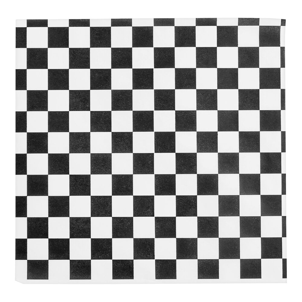 Choice 12" x 12" Black Check Deli Sandwich Wrap Paper - 1,000/Pack