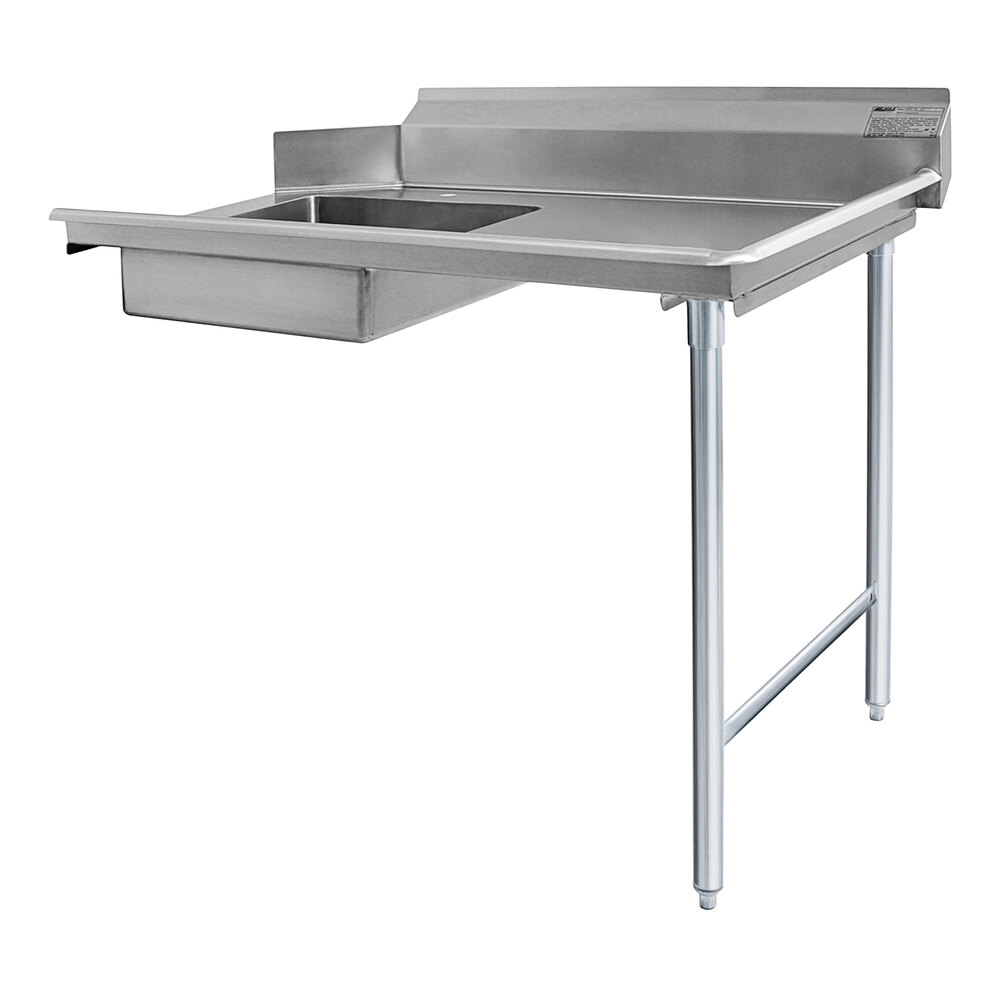Eagle Group SDTR48143 48" Right Side 14 Gauge 304 Type Stainless Steel Soil Dish Table