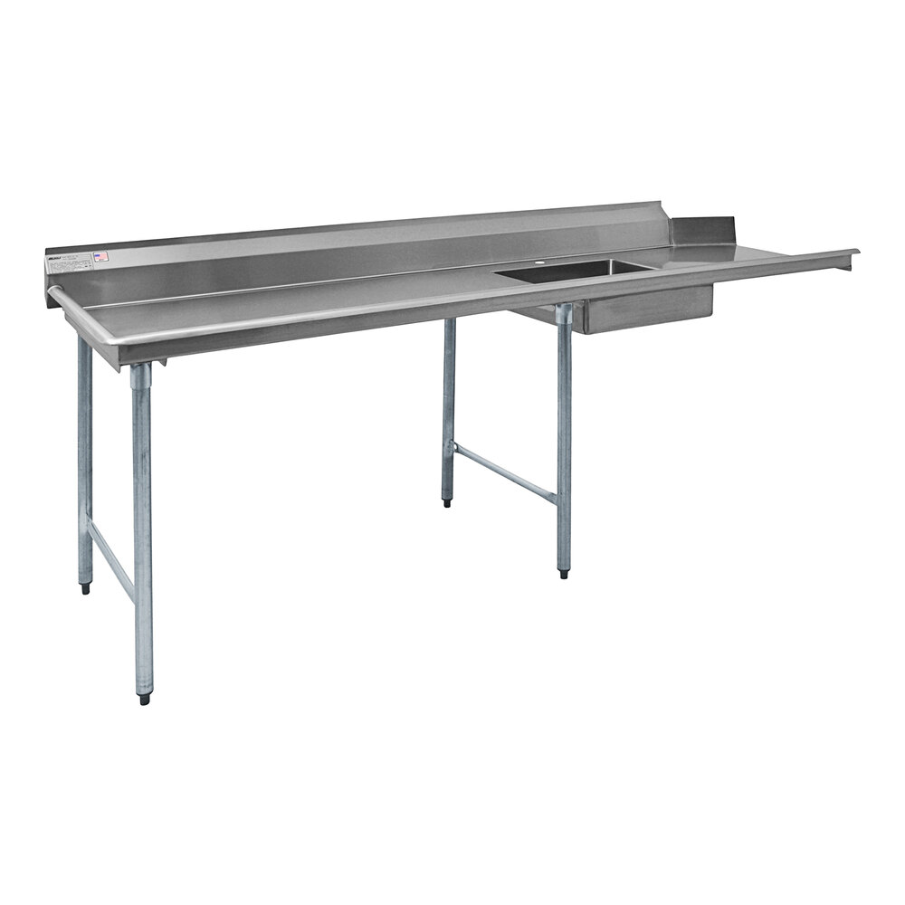 Eagle Group SDTL96163 96" Left Side 16 Gauge 304 Type Stainless Steel Soil Dish Table