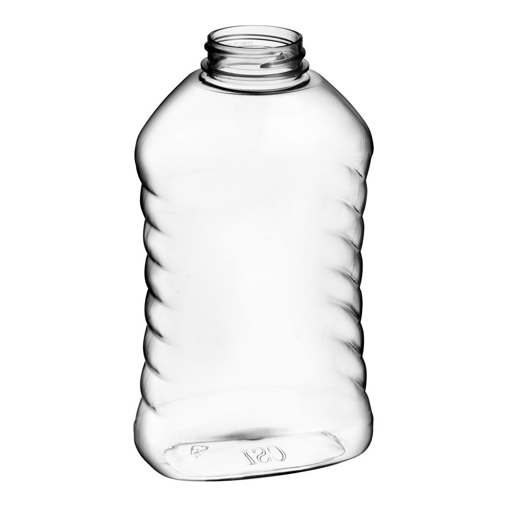 16 oz. (24 oz. Honey Weight) Ribbed Hourglass PET Honey Bottle - 190/Case