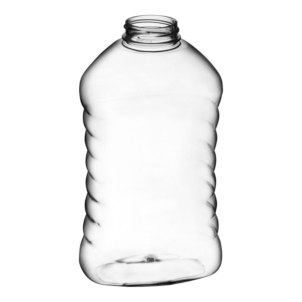 22 oz. (32 oz. Honey Weight) Ribbed Hourglass PET Honey Bottle - 159/Case