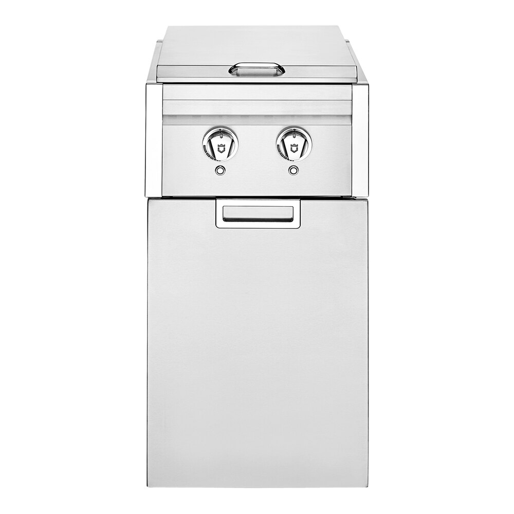 Crown Verity ICM-SBNG-1D-LT Infinite Series Natural Gas Modular Cabinet with Dual Side Burners, 1 Drawer, and Light Package - 30,000 BTU