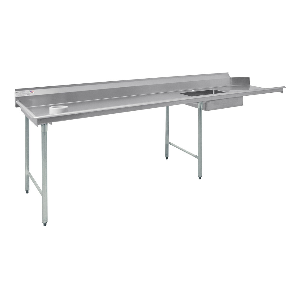 Eagle Group SDTL120163 120" Left Side 16 Gauge 304 Type Stainless Steel Soil Dish Table