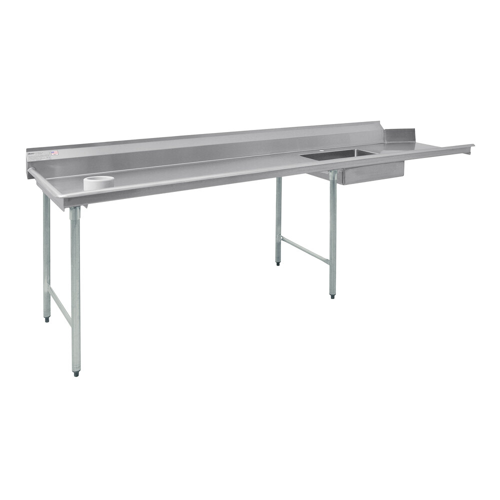 Eagle Group SDTL120164 120" Left Side 16 Gauge 430 Type Stainless Steel Soil Dish Table