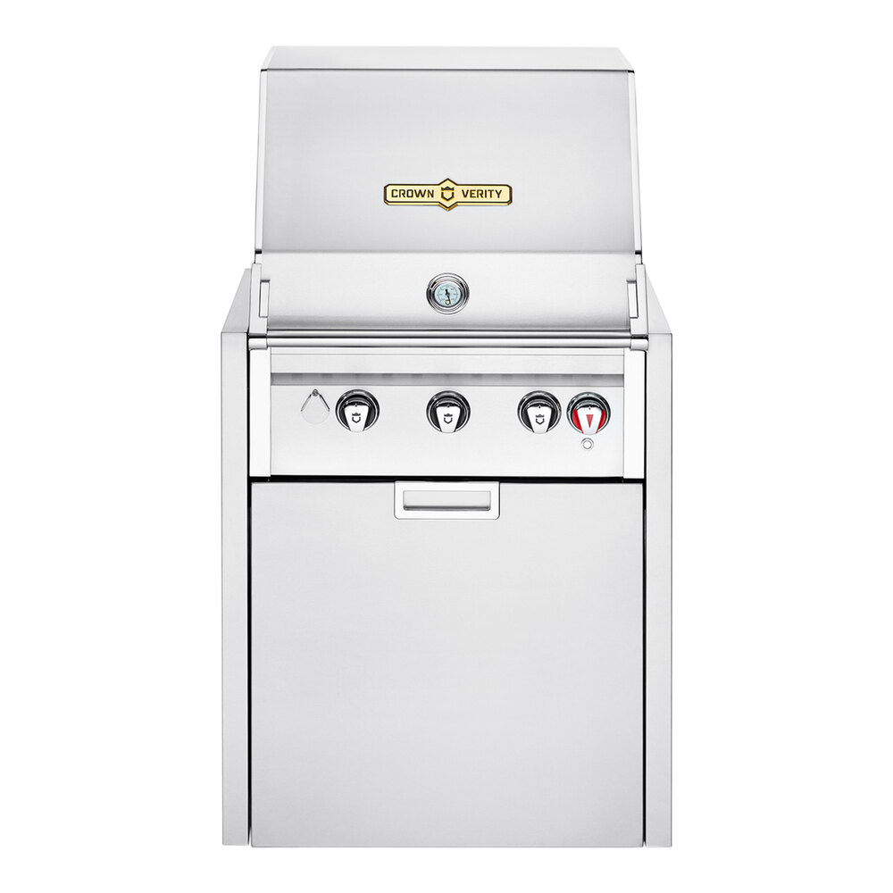 Crown Verity IGM24LP Infinite Series 24" Liquid Propane Modular Grill with Roll Dome, Bun Rack, and Propane Holder - 49,750 BTU