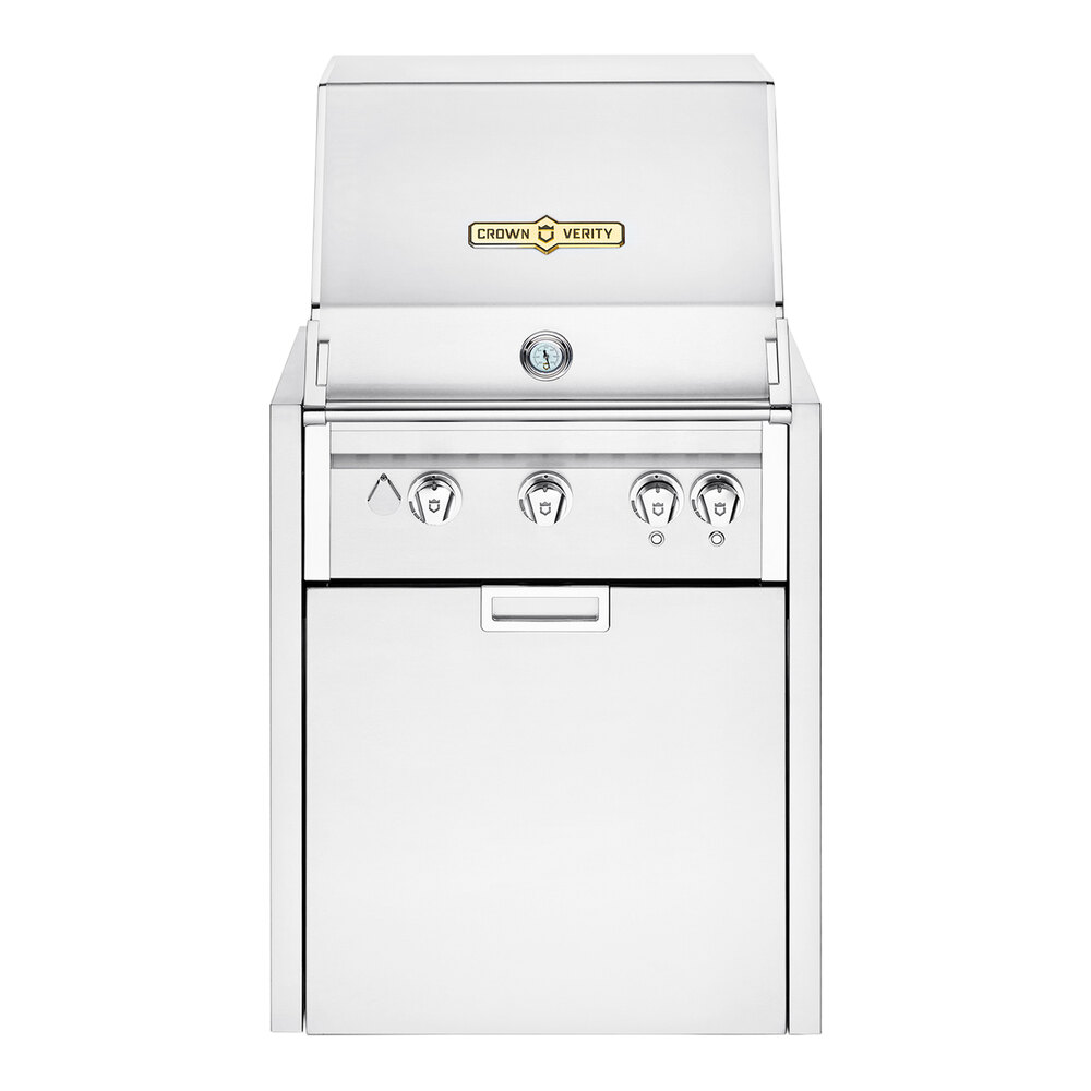 Crown Verity IGM24LP-LT Infinite Series 24" Liquid Propane Modular Grill with Roll Dome, Bun Rack, Propane Holder, and Light Package - 49,750 BTU