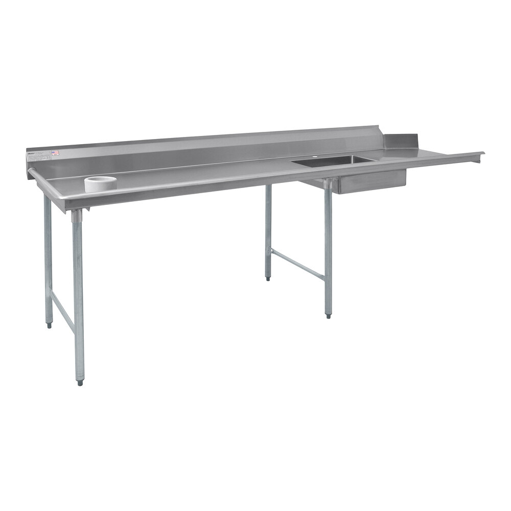 Eagle Group SDTL108163 108" Left Side 16 Gauge 304 Type Stainless Steel Soil Dish Table
