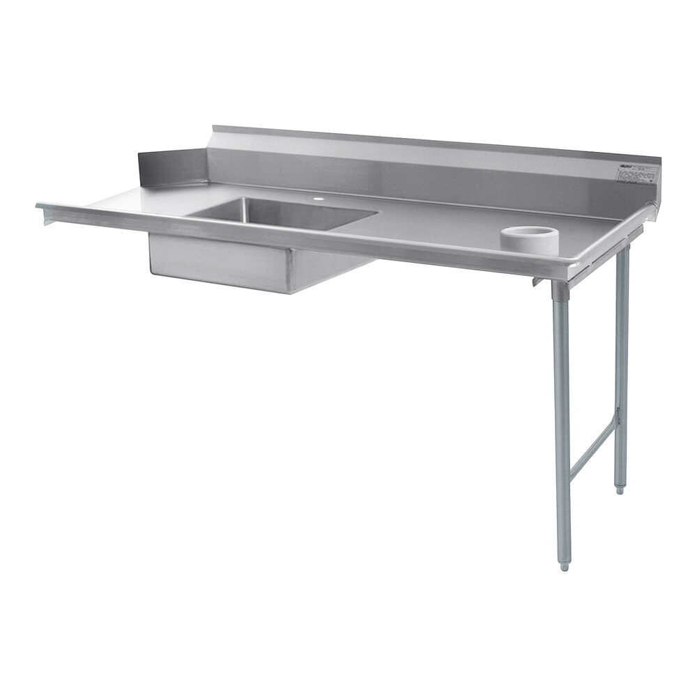 Eagle Group SDTR72143 72" Right Side 14 Gauge 304 Type Stainless Steel Soil Dish Table