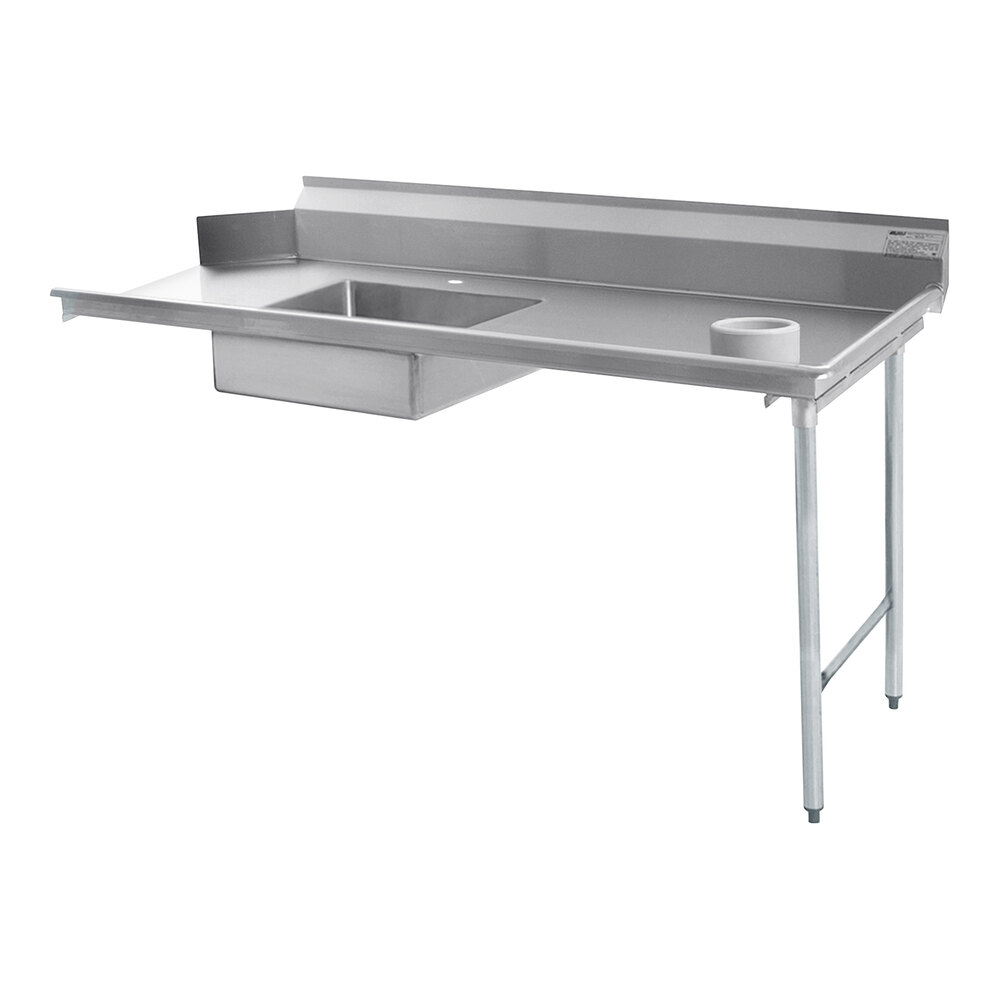 Eagle Group SDTR72164 72" Right Side 16 Gauge 430 Type Stainless Steel Soil Dish Table