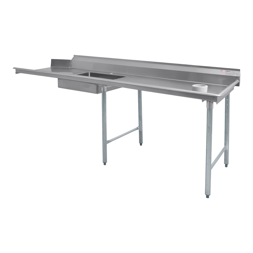 Eagle Group SDTR84164 84" Right Side 16 Gauge 430 Type Stainless Steel Soil Dish Table