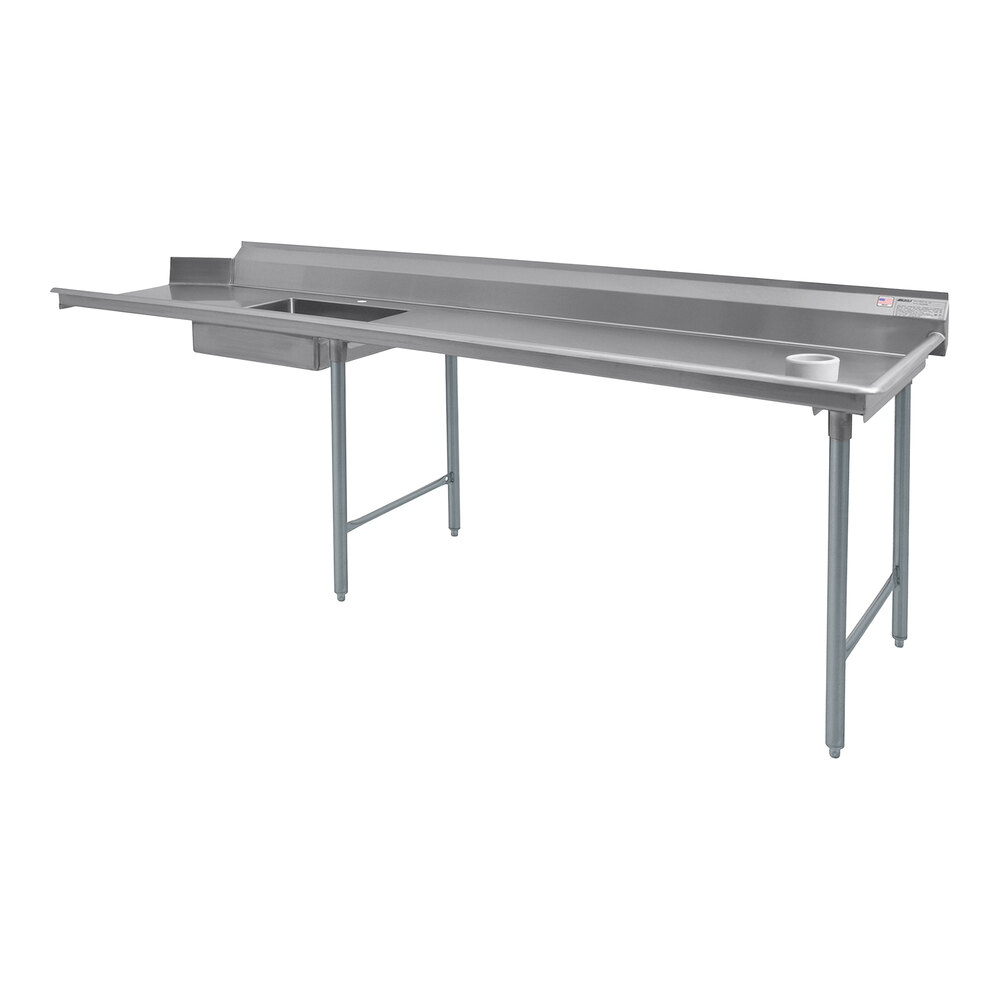 Eagle Group SDTR108143 108" Right Side 14 Gauge 304 Type Stainless Steel Soil Dish Table