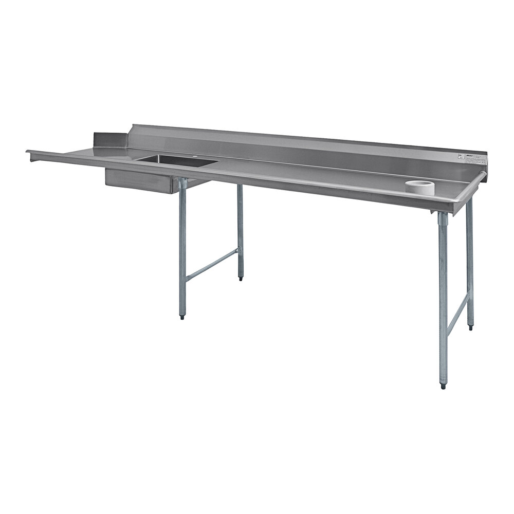 Eagle Group SDTR120163 120" Right Side 16 Gauge 304 Type Stainless Steel Soil Dish Table