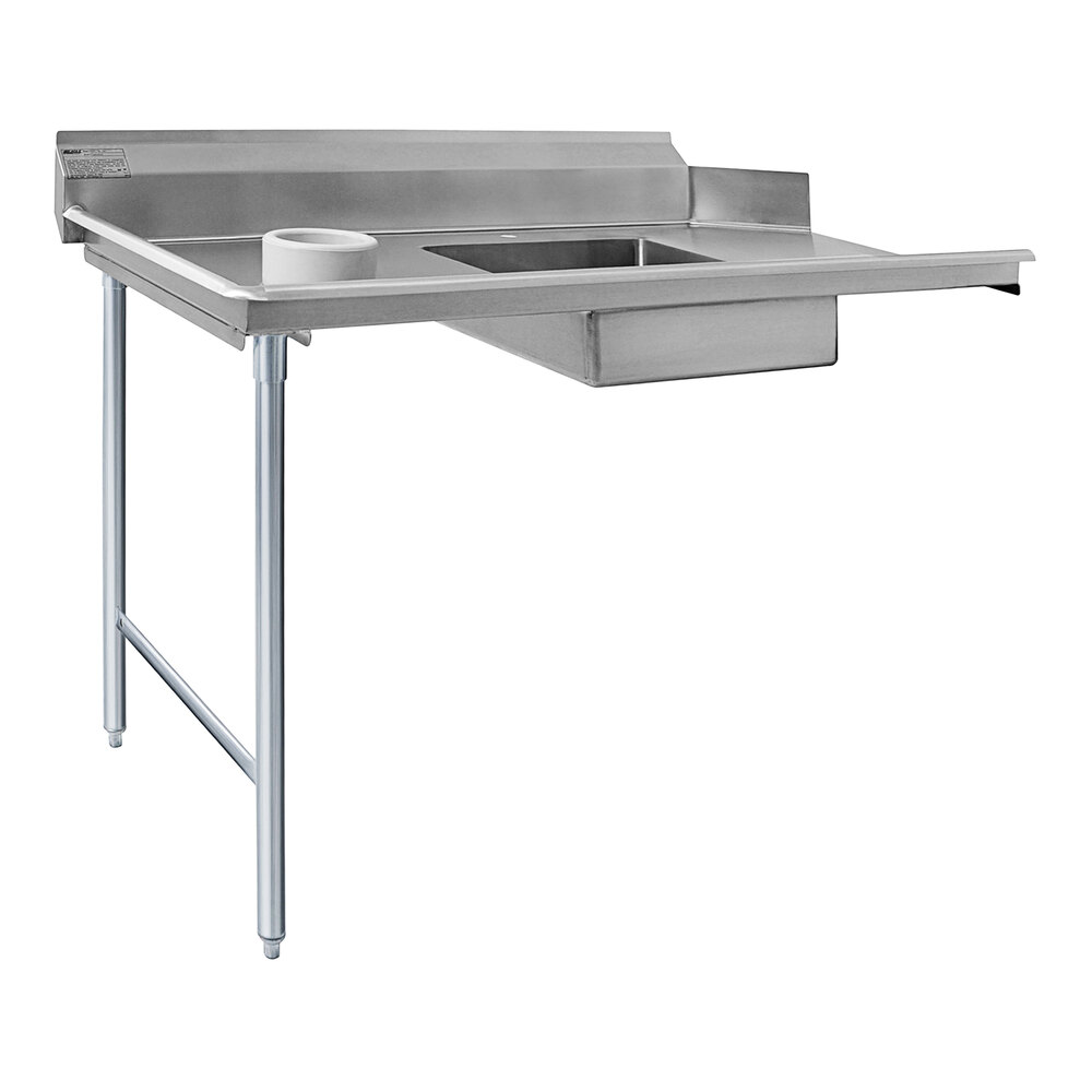 Eagle Group SDTL60143 60" Left Side 14 Gauge 304 Type Stainless Steel Soil Dish Table