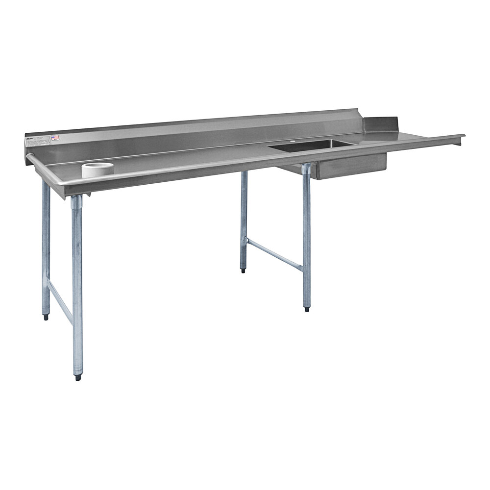 Eagle Group SDTL96164 96" Left Side 16 Gauge 430 Type Stainless Steel Soil Dish Table
